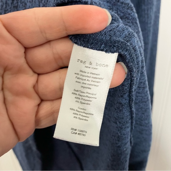 Rag & Bone Women's Blue and Black Marled Long Sleeve Knit Top XS - Picture 5 of 7